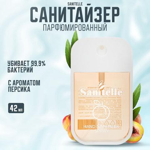 Антисептик для рук спиртовой (80%) 42 мл, SANITELLE (Санитель), "Персик", санитайзер, 0042-СП-ЕА-П