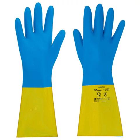 Перчатки латексно-неопреновые КЩС, ULTRA NEOPRENE, химически устойчивые, размер 8-8,5 M (средний), RABBITEX (РАББИТЕКС), 701114
